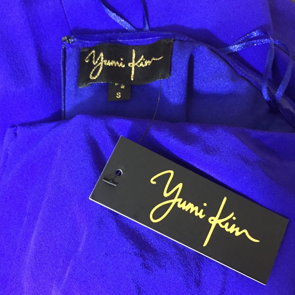 🆕 Yumi Kim Date Night Cobalt Blue Silk Dress - Picture 6 of 7